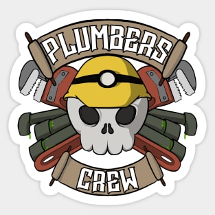 Plumbers crew Jolly Roger pirate flag Sticker